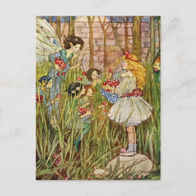 Postal Vintage - Niña Pequeña Se Encuentra Con Fe, (Anverso)