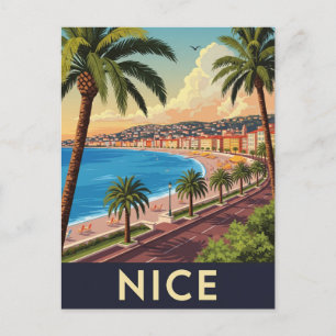 Postal Vintage Niza Francia Viaje
