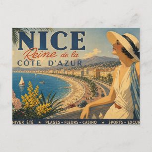 Postal Vintage Niza Reina Costa Azul