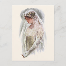 Postal Vintage novia victoriana con Harrison Fisher