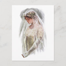Postal Vintage novia victoriana con Harrison Fisher