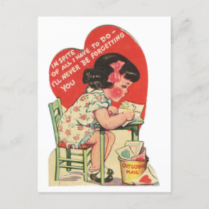 Postal Vintage nunca te olvidaré Valentine