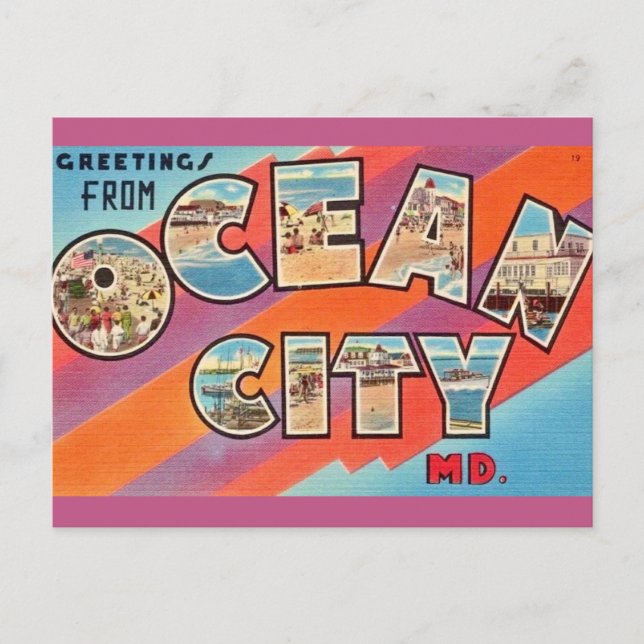 Postal Vintage Ocean City MD (Anverso)