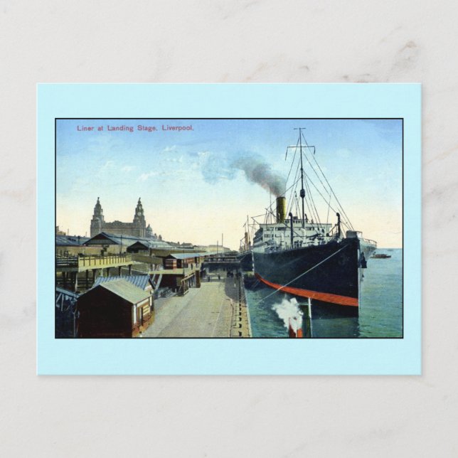 Postal Vintage Ocean Liner, Liverpool (Anverso)