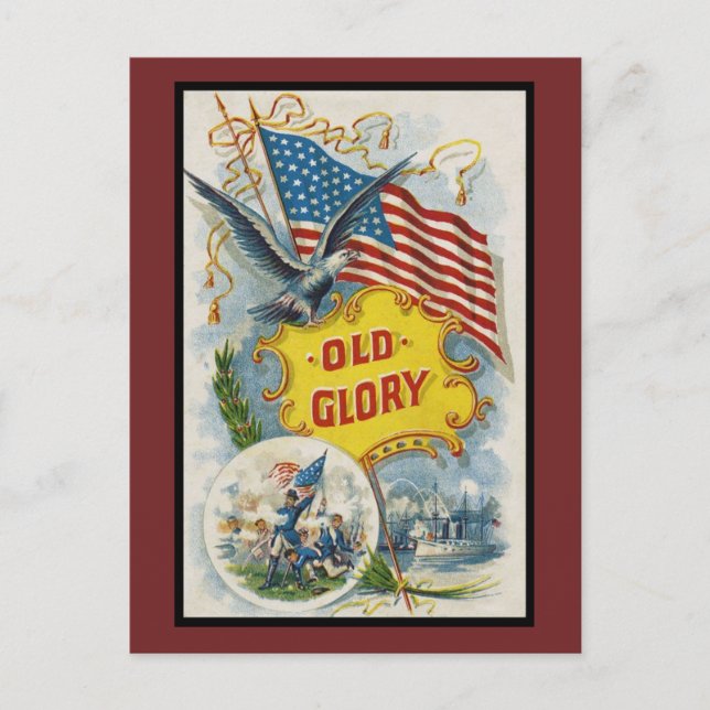 Postal Vintage Old Glory América  (Anverso)