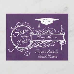 Postal Vintage Ornament & Chalk Graduation Guardar La Fec