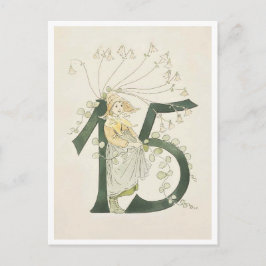 Postal Vintage Ottilia Adelborg Número de Floral - 15