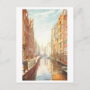 Postal Vintage Oudezijds Kolk en Ámsterdam