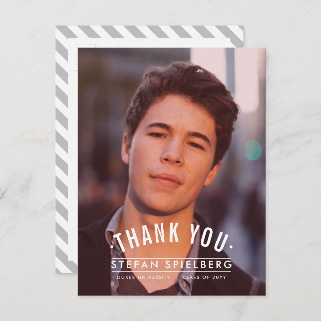 Postal Vintage Overlay 1 Graduación Gracias (Anverso / Reverso)