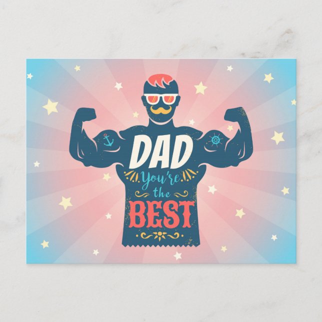 Postal vintage para el Día del Padre. (Anverso)