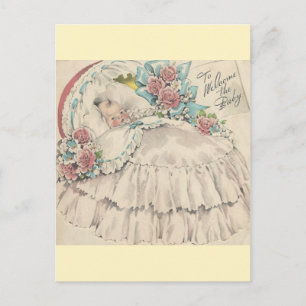 Postal Vintage Para Recibir Al Bebé