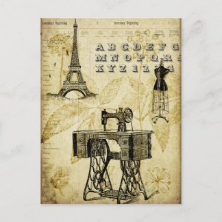 Postal Vintage PARIS Eiffel Vestido de la Torre de la Pos