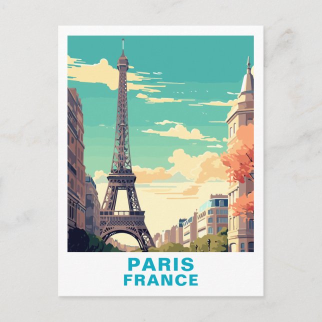 Postal Vintage Paris, France Eiffel Tower (Anverso)