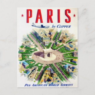 Postal Vintage Paris Pan American Adv