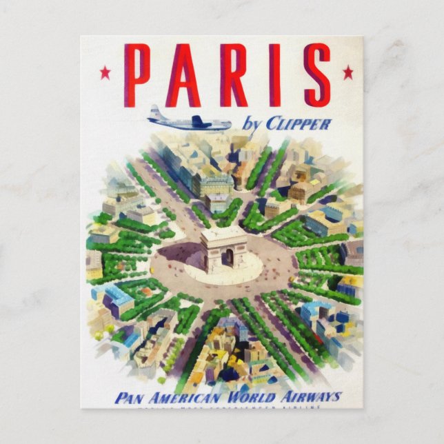 Postal Vintage Paris Pan American Adv (Anverso)