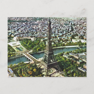 Postal Vintage París, torre Eiffel