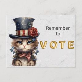 Postal Vintage Patriotic Kitten Vote