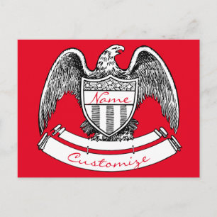 Postal Vintage Patriótica Eagle PlaqueThunder_Cove