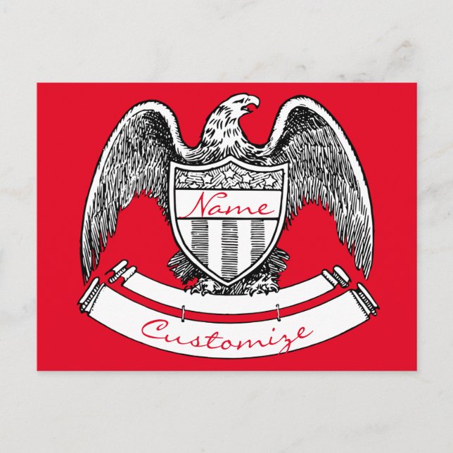 Postal Vintage Patriótica Eagle PlaqueThunder_Cove (Anverso)