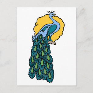 Postal Vintage Peacock Tattoo