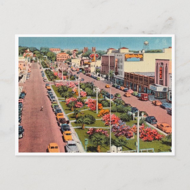 Postal Vintage Pensacola Florida Palafox Street Scene (Anverso)