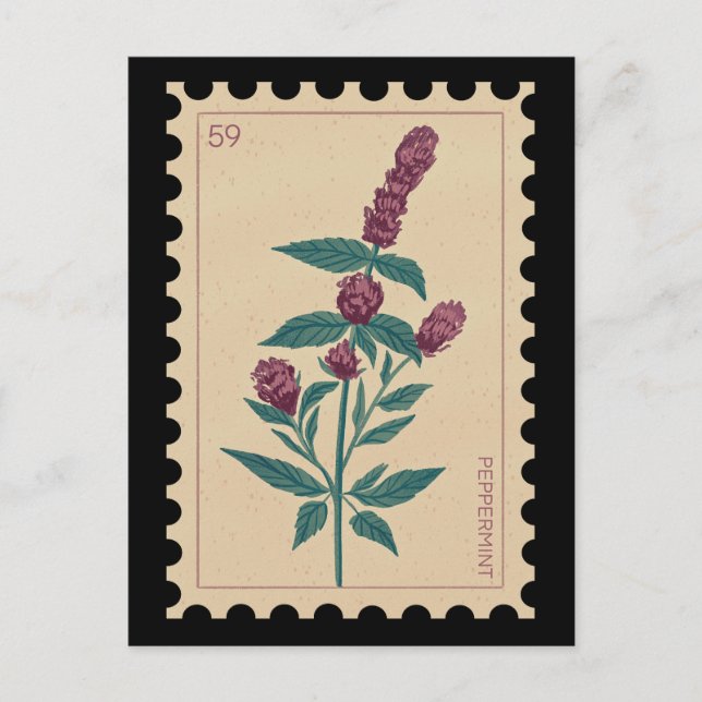 Postal Vintage Peppermint Floral (Anverso)