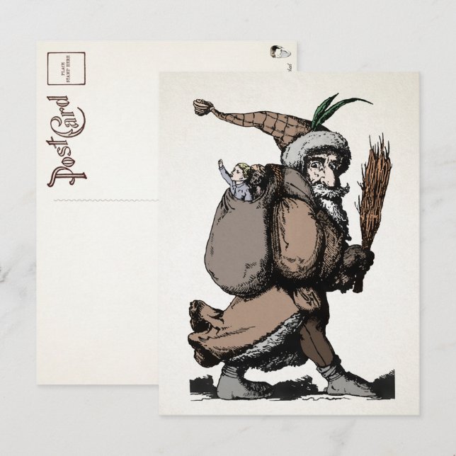 Postal Vintage Pere Fouettard (Anverso / Reverso)