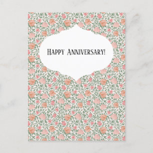 Postal Vintage Perfect Peach y Rosas Peach