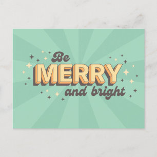 Postal Vintage personalizado xmas texto ser alegre y bril