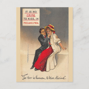 Postal Vintage Philadelphia Pennsylvania Kiss