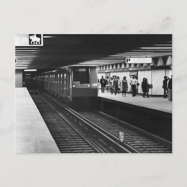 Postal vintage photo of Mexico City Metro (Anverso)