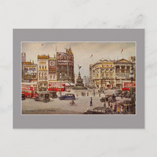 Postal Vintage Piccadilly Circus London (Anverso)