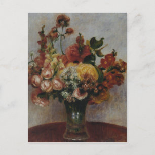 Postal Vintage Pierre Auguste Renoir Flowers in a Vase