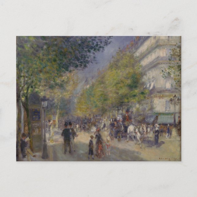 Postal Vintage Pierre Auguste Renoir The Grands Boulevar (Anverso)