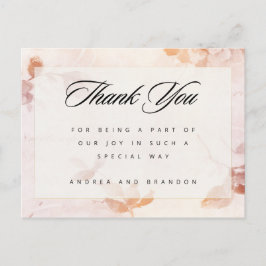 Postal Vintage Pink Floral Gracias