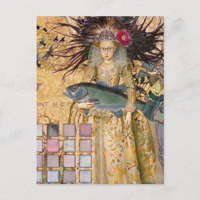 Postal Vintage Pisces Woman Gothic Classic (Anverso)