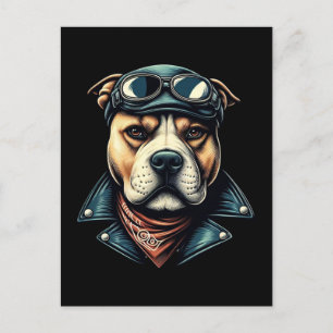 Postal Vintage Pitbull Biker
