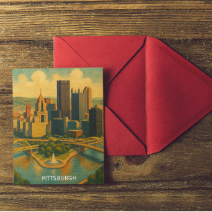 Postal Vintage Pittsburgh Pennsylvania Skyline