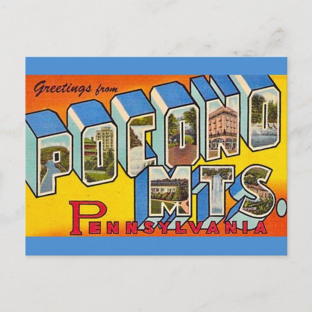 Postal Vintage Pocono Mountains  (Anverso)