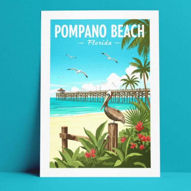 Postal Vintage Pompano Beach Florida (Subido por el creador)