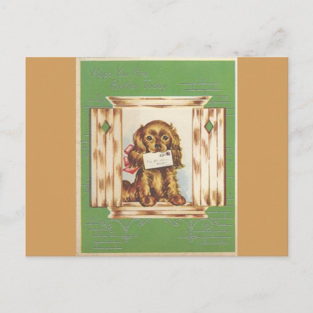 Postal Vintage Pónganse bien con la letra (Anverso)