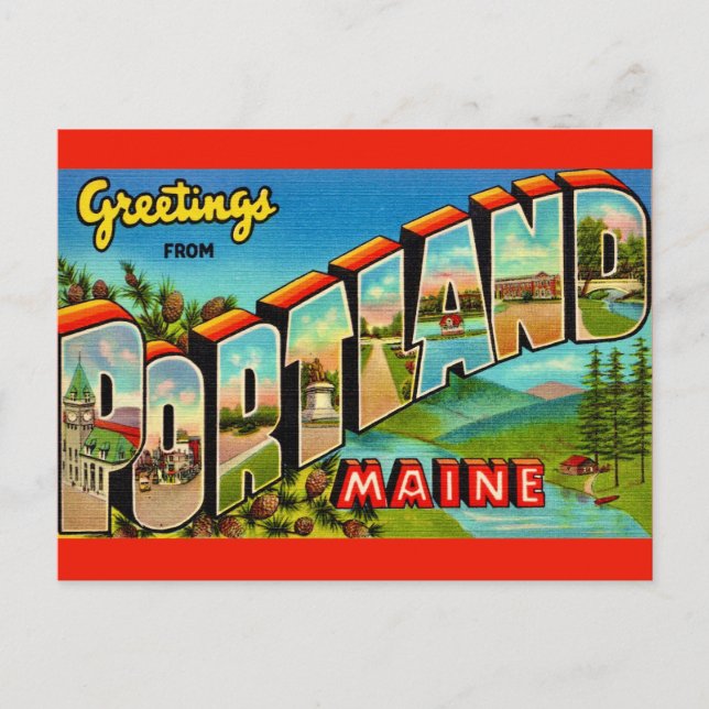 Postal Vintage Portland Maine  (Anverso)