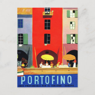 Postal Vintage Portofino Génova Italia