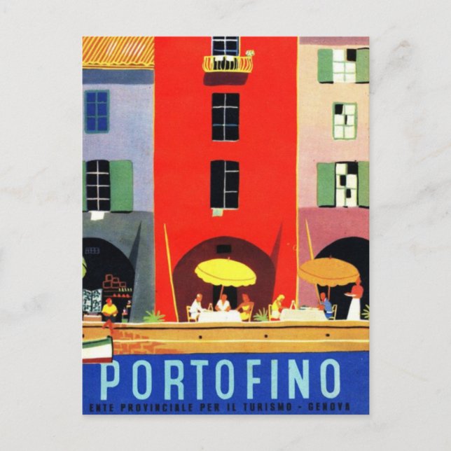 Postal Vintage Portofino Génova Italia (Anverso)