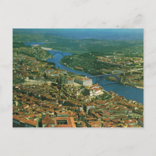 Postal Vintage Portugal, Oporto, ciudad y río Douro