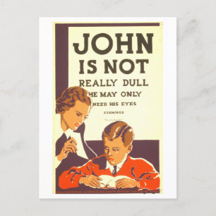 Postal Vintage Poster de WPA "John no es realmente aburri