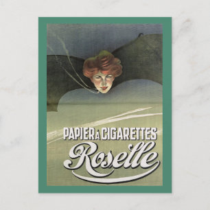 Postal Vintage publicitario de papel de cigarrillo
