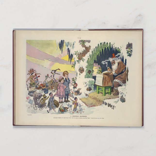 Postal Vintage Puck Magazine Christmas: A Christmas Night (Anverso)