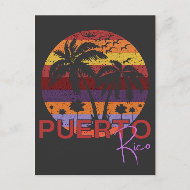 Postal Vintage Puerto Rico Summer Beach (Anverso)
