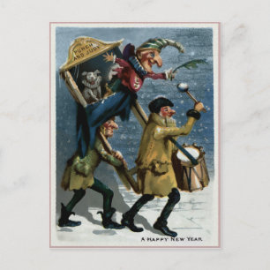 Postal Vintage Punch y Judy New Year
